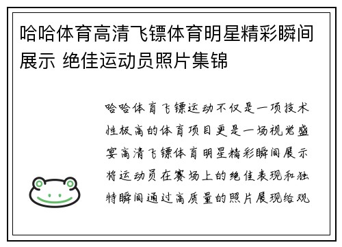 哈哈体育高清飞镖体育明星精彩瞬间展示 绝佳运动员照片集锦